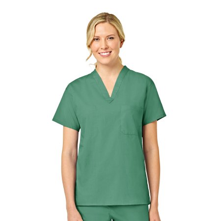 Fashion Seal Uniforms 6794-M Scrub Shirt Medium Jade Green 1 Pocket Short Set-In Sleeve Unisex