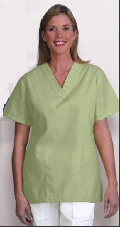 Fashion Seal Uniforms 7324-2XL Scrub Shirt 2X-Large Burgundy 2 Pockets Short Set-In Sleeve Female