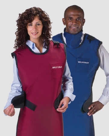 Wolf X-Ray 65027TC-22 X-Ray Apron with Thyroid Collar Navy Blue Easy Wrap Style 2X-Large