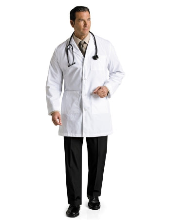 Landau Uniforms 3148WWY48 Lab Coat White Size 48 Mid Length Reusable