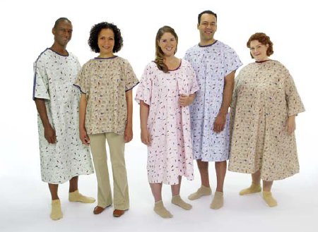 Hospitex / Encompass Group 45257-MNH Patient Exam Gown Monet One Size Fits Most Heather Reusable