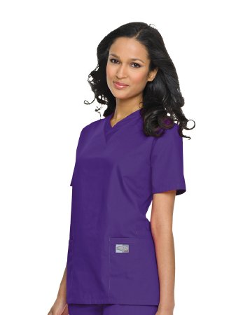 Landau Uniforms 70221GRAPEMED Scrub Shirt Medium Grape 2 Pockets Short Sleeve Female