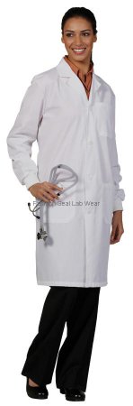 Fashion Seal Uniforms 3420-XL Lab Coat White X-Large Knee Length Reusable