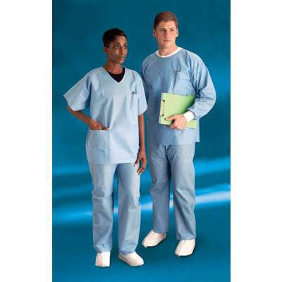 Cardinal 23506T Scrub Shirt Convertors 3X-Large Blue 2 Pockets Short Sleeve Unisex
