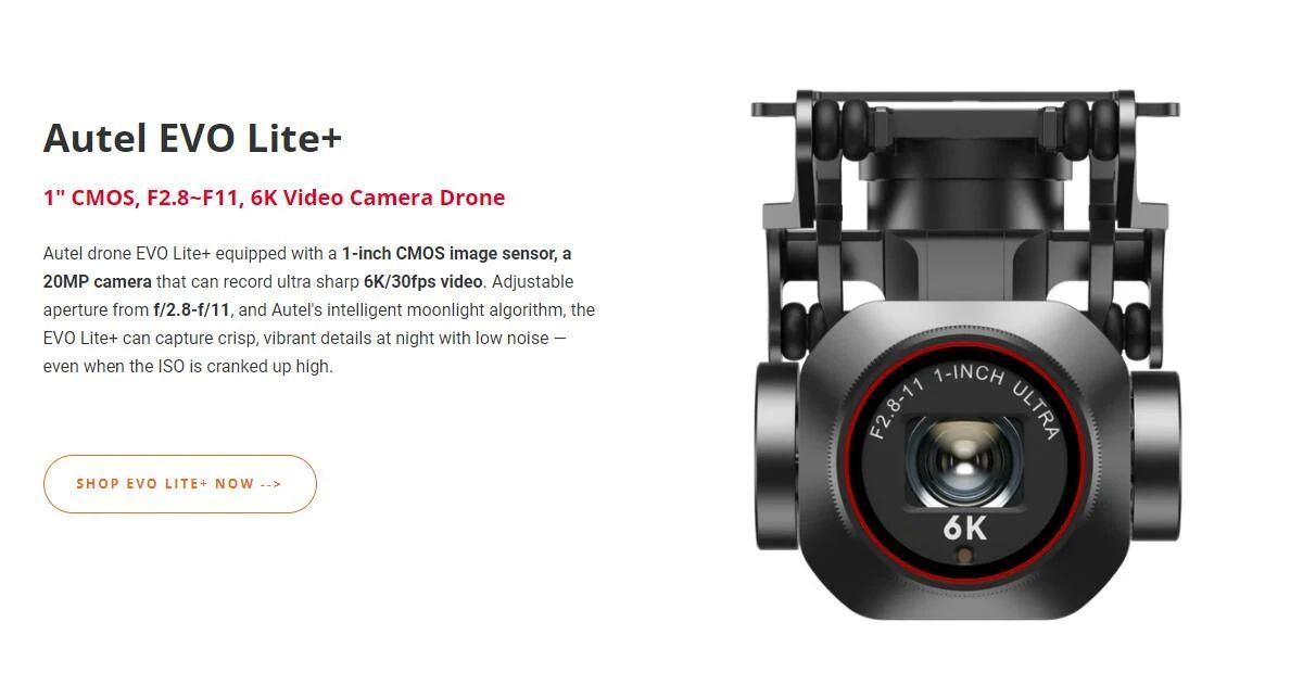 Autel Robotics EVO Lite+ Plus RC Drone 12KM FPV 3-Axis Gimbal Camera 6K 30FPS 40mins Flight Time Obstacle Avoidance Quadcopter