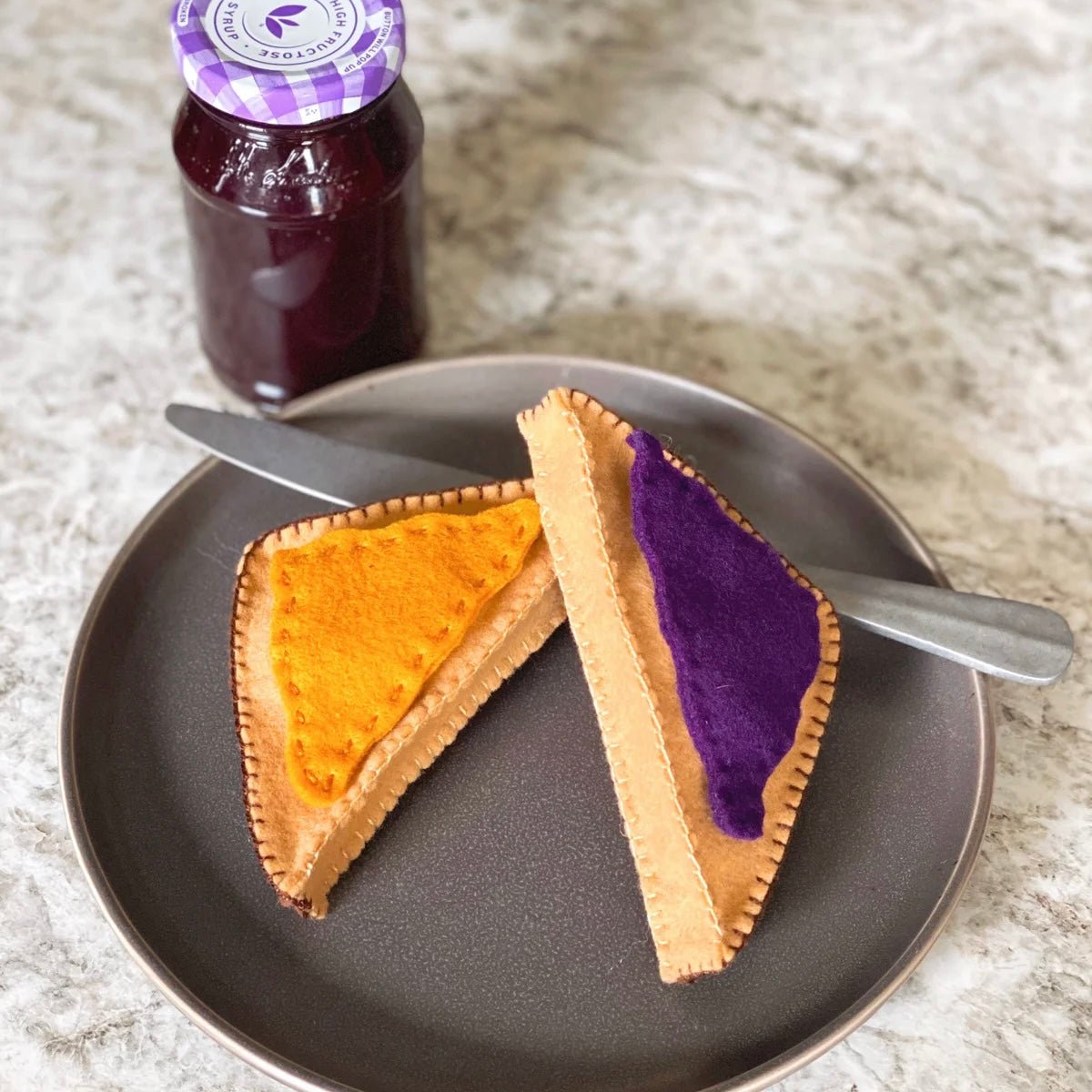 Felt Peanut Butter and Jelly Sandwich Handmade in USA