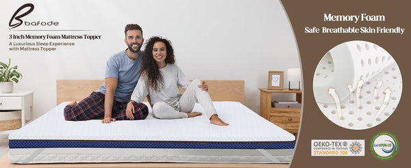 Bafode gel memory foam mattress topper