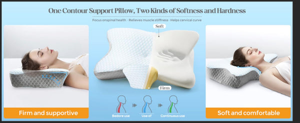 Cervical Pillow for Neck Pain Relief, Contour Memory Foam Pillow