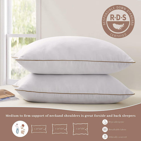Goose Feathers and Polyester Pillows