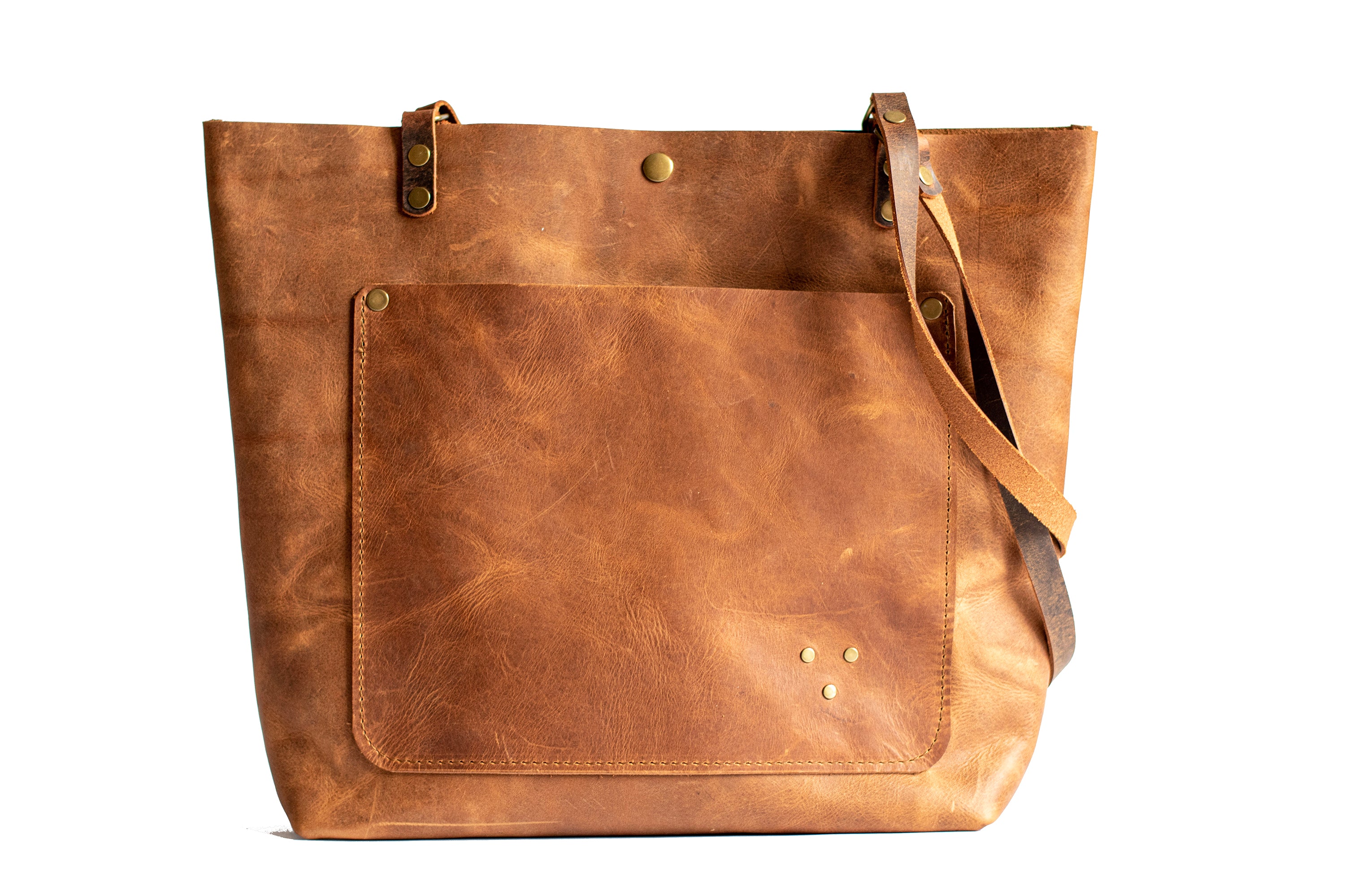 Eco Leather Handmade Classic Tote Bag | Medium, Snap | Eco Friendly Leather