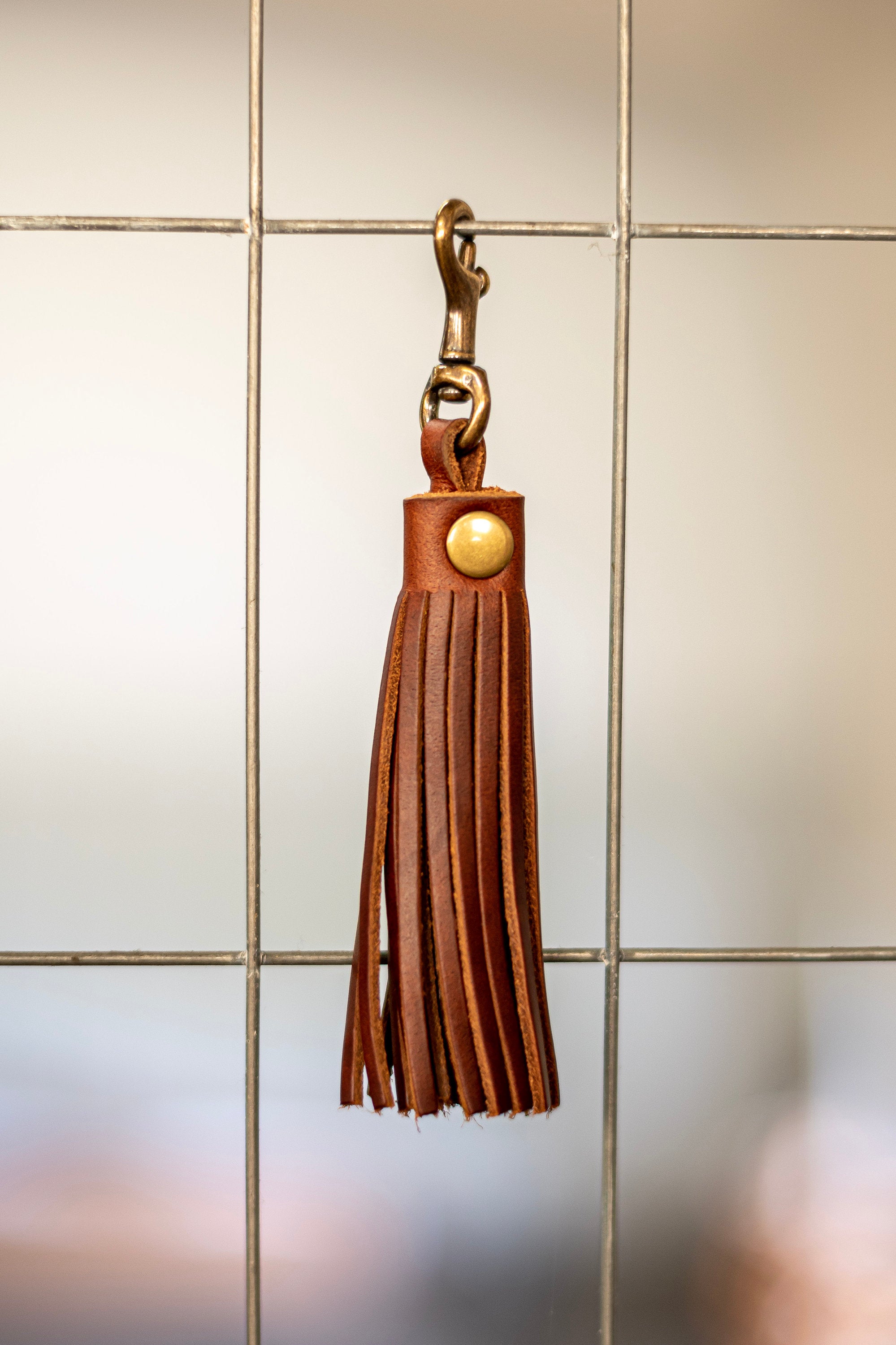 Leather Tassel Clip | Leather Key Chain | Leather Fob