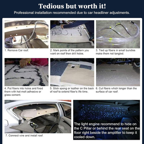 Instruction Menu for 16W RGBW Twinkle & Meteor 2 in 1 Star Light Headliner Kit | Chinly.shop