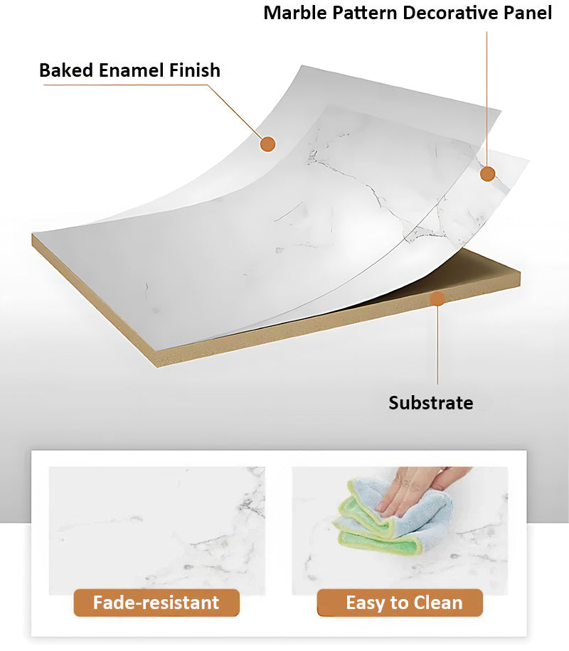 Striped Reception Desk with Storage