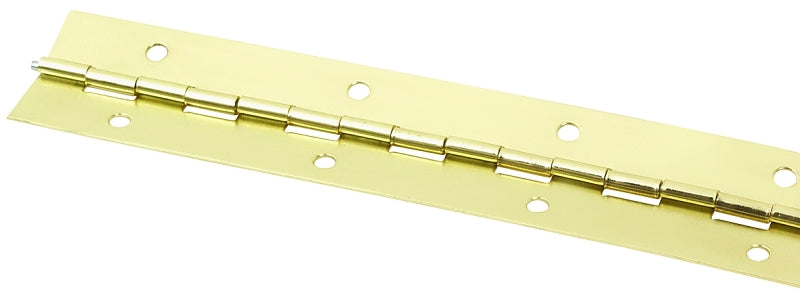 ProSource Continuous Hinge, 180 deg, Steel, Bright Brass, 1.5 in x 48 in