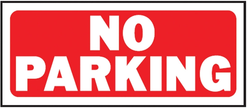 Hy-Ko 23002 Fence Sign, Rectangular, NO PARKING, White Legend, Red Background, Plastic, 14 in W x 6 in H Dimensions, Pack of 5