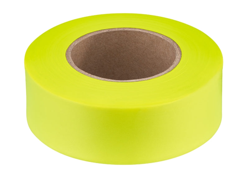 Empire 77-004 Flagging Tape, 200 ft L, 1 in W, Yellow, Plastic