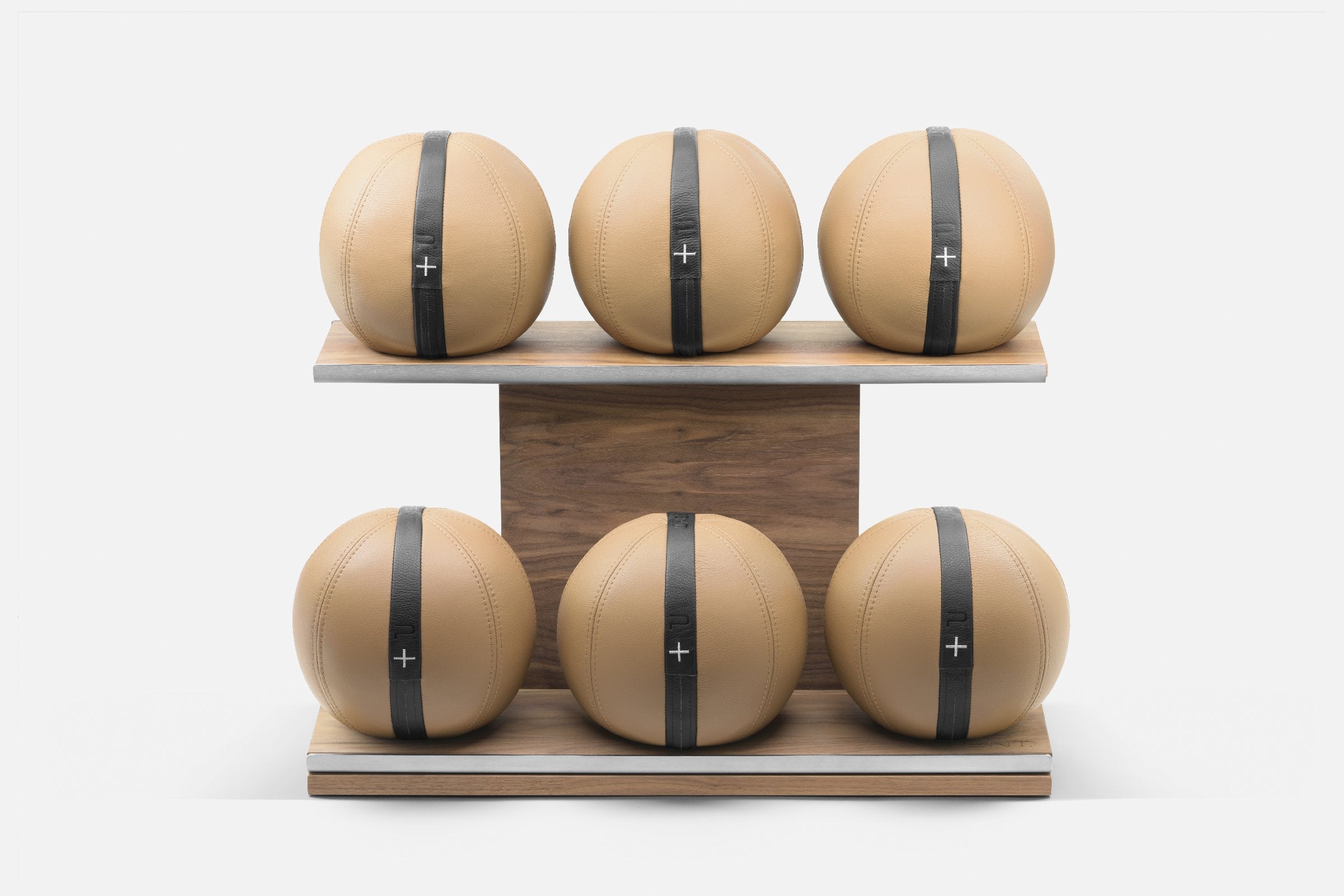 PENT. MOXA? SET - 6 Weighted Gym Balls With Horizontal Rack