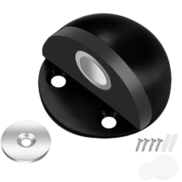 Stainless Steel Magnetic Door Stopper Punch-free Door Touch Magnetic Suction Rubber Semi-circle Anti-collision Door Stop