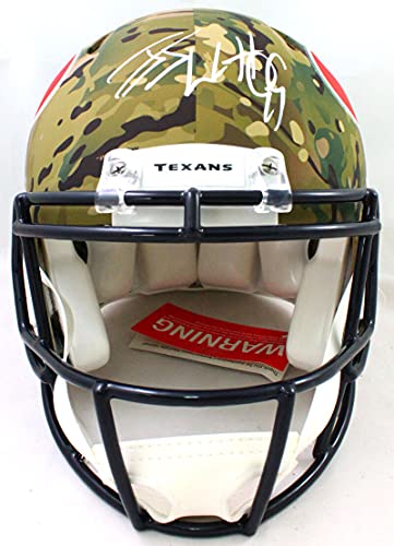 JJ Watt Autographed Houston Texans F/S Camo Speed Authentic Helmet- JSA W Auth White