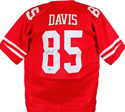 Vernon Davis Autographed Red Pro Style Jersey-Beckett W Hologram Black