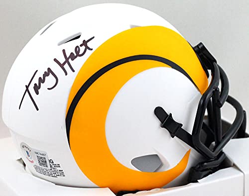 Torry Holt Autographed St. Louis Rams Lunar Speed Mini Helmet- Beckett W Black