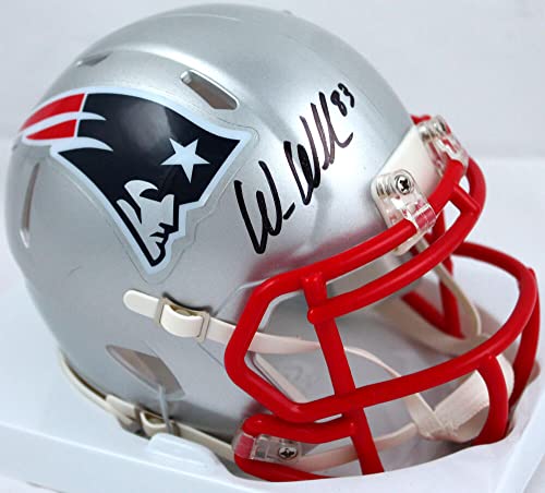 Wes Welker Autographed NE Patriots Speed Mini Helmet-Beckett W Hologram Black