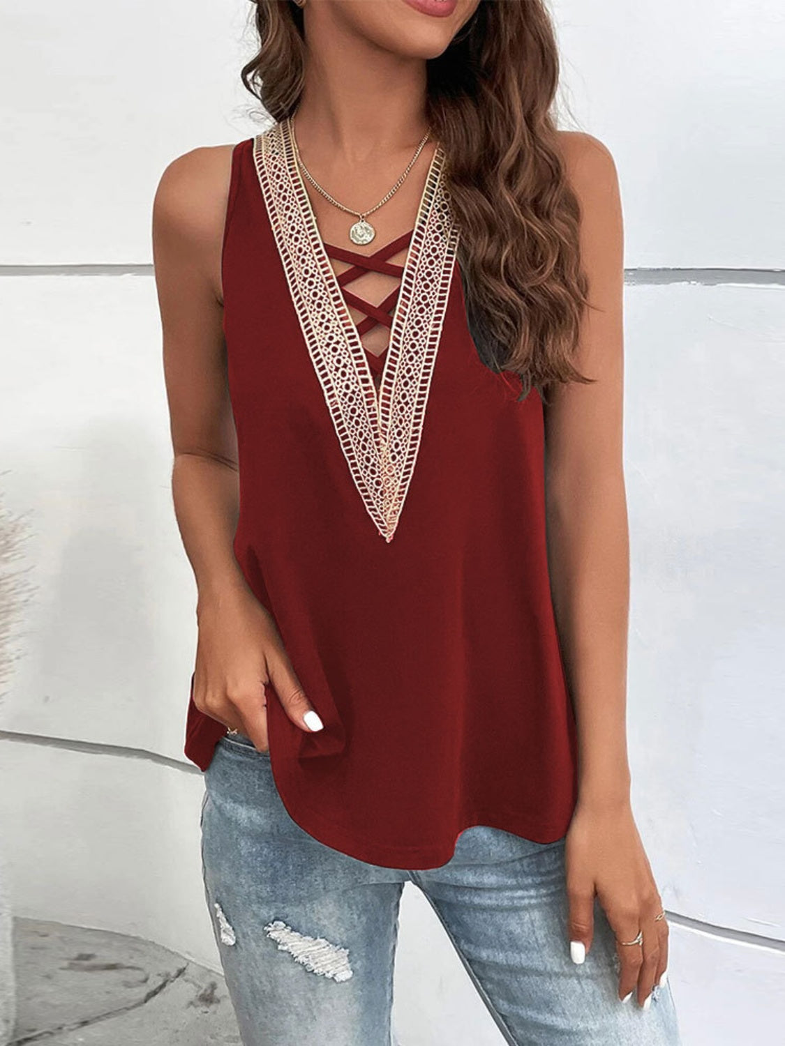 Crisscross V-Neck Tank