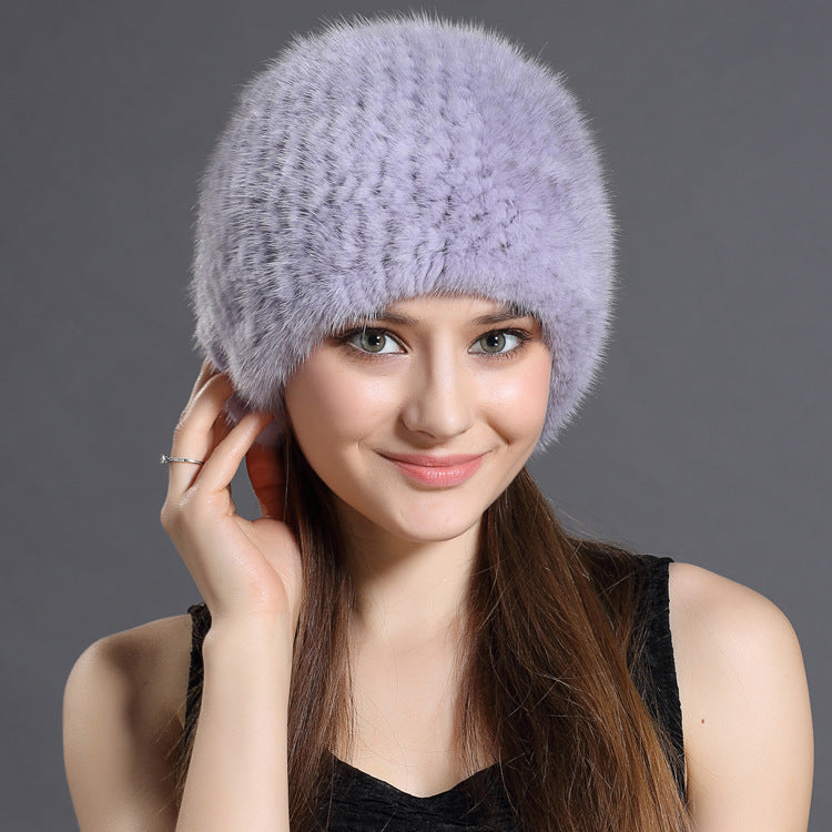 Mink Fur Hat Keeps Warm In Autumn And Winter Ladies