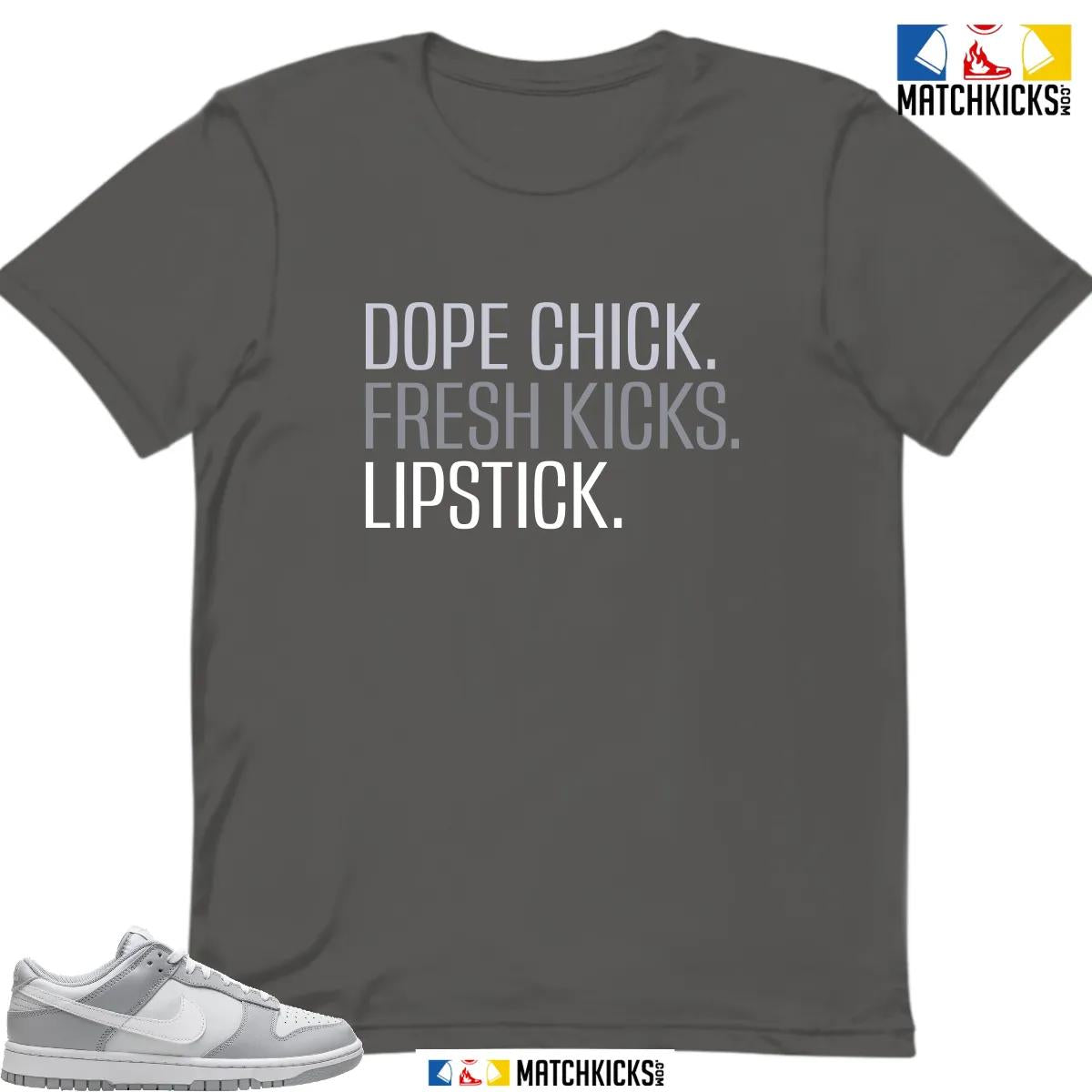 Custom Match - Dark Grey T-Shirt - Nike Dunk Low Two Tone Grey - Dope Chick