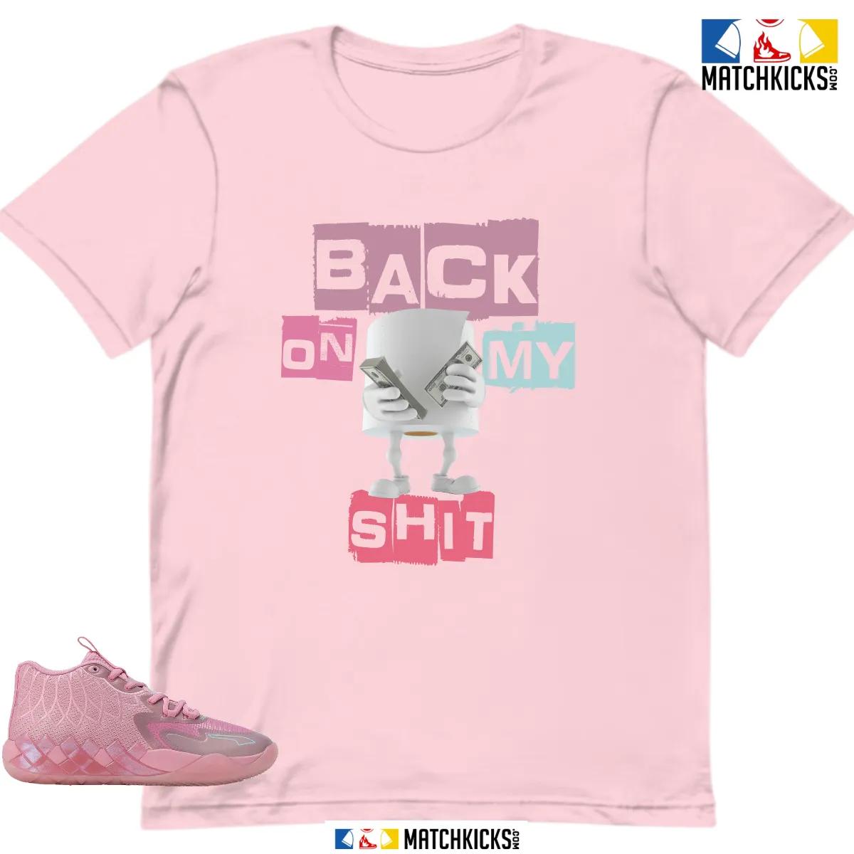 Custom Match - Pink T-Shirt - Puma Lamelo Ball MB.01 Pink Iridescent - Back on My Shit