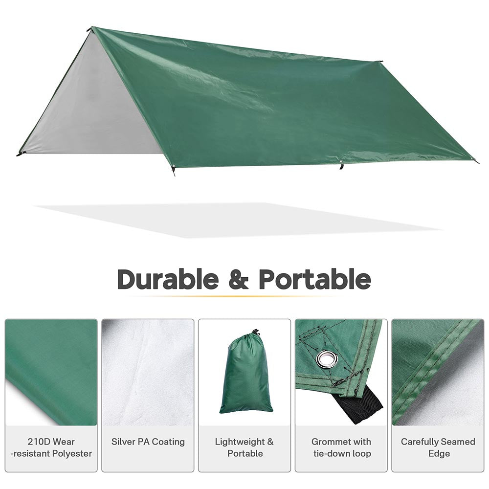 Yescom Camping Tarp Rain Shelter 10x10ft UV50+ PU3,000mm