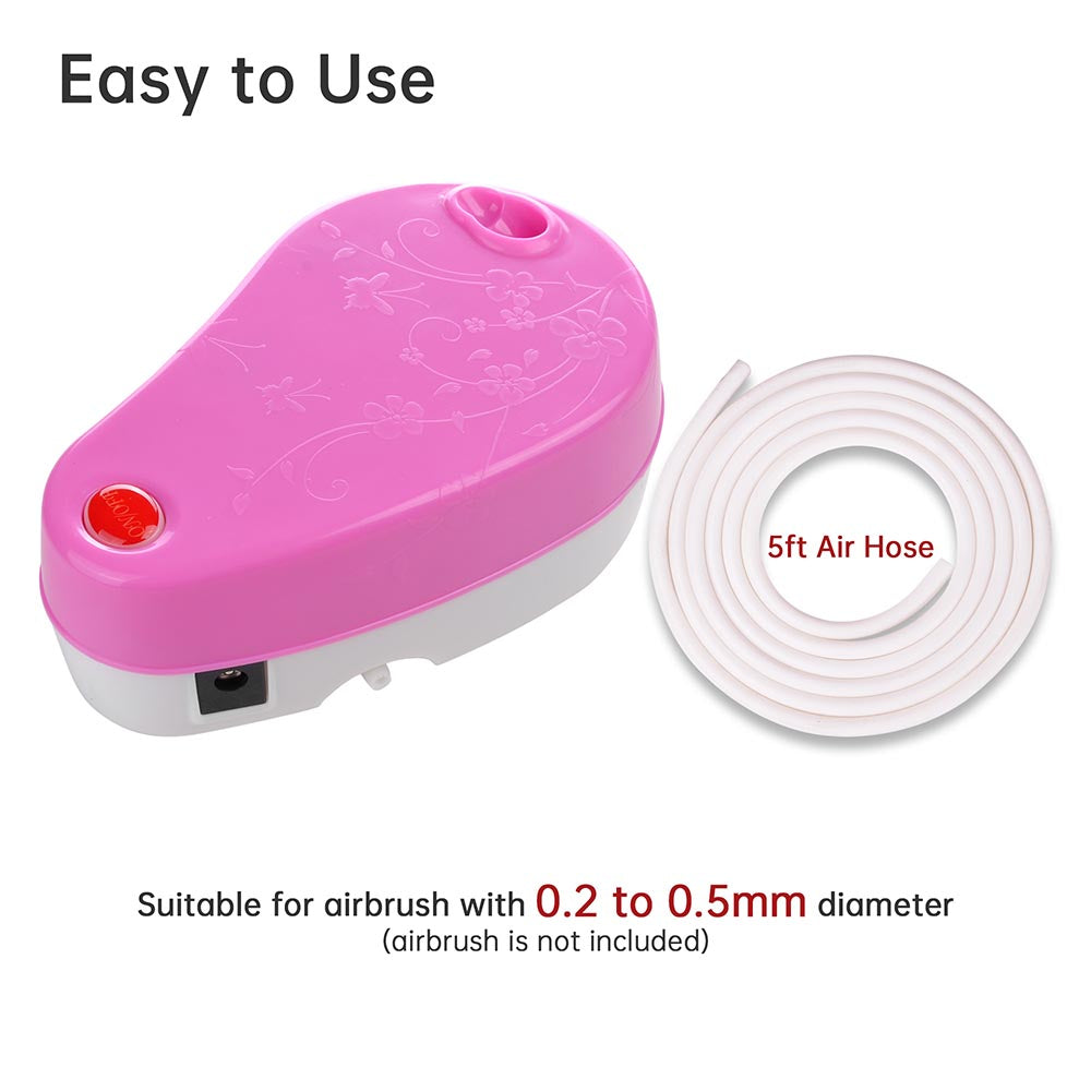 Yescom Airbrush Air Compressor w/ Built-in Holder Pink