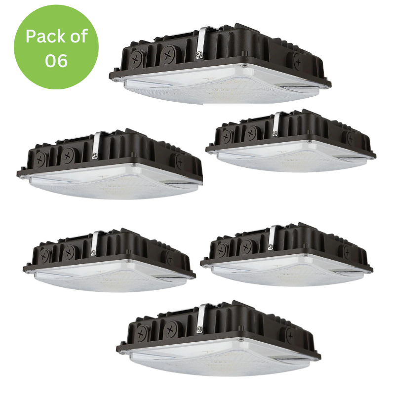 High-Performance LED Canopy Light: 63W/45W/30W, 5000K/4000K, 135 LM/Watt, 0-10V Dimmable, 120-277V, DLC 5.1 Premium - Illuminate with Efficiency
