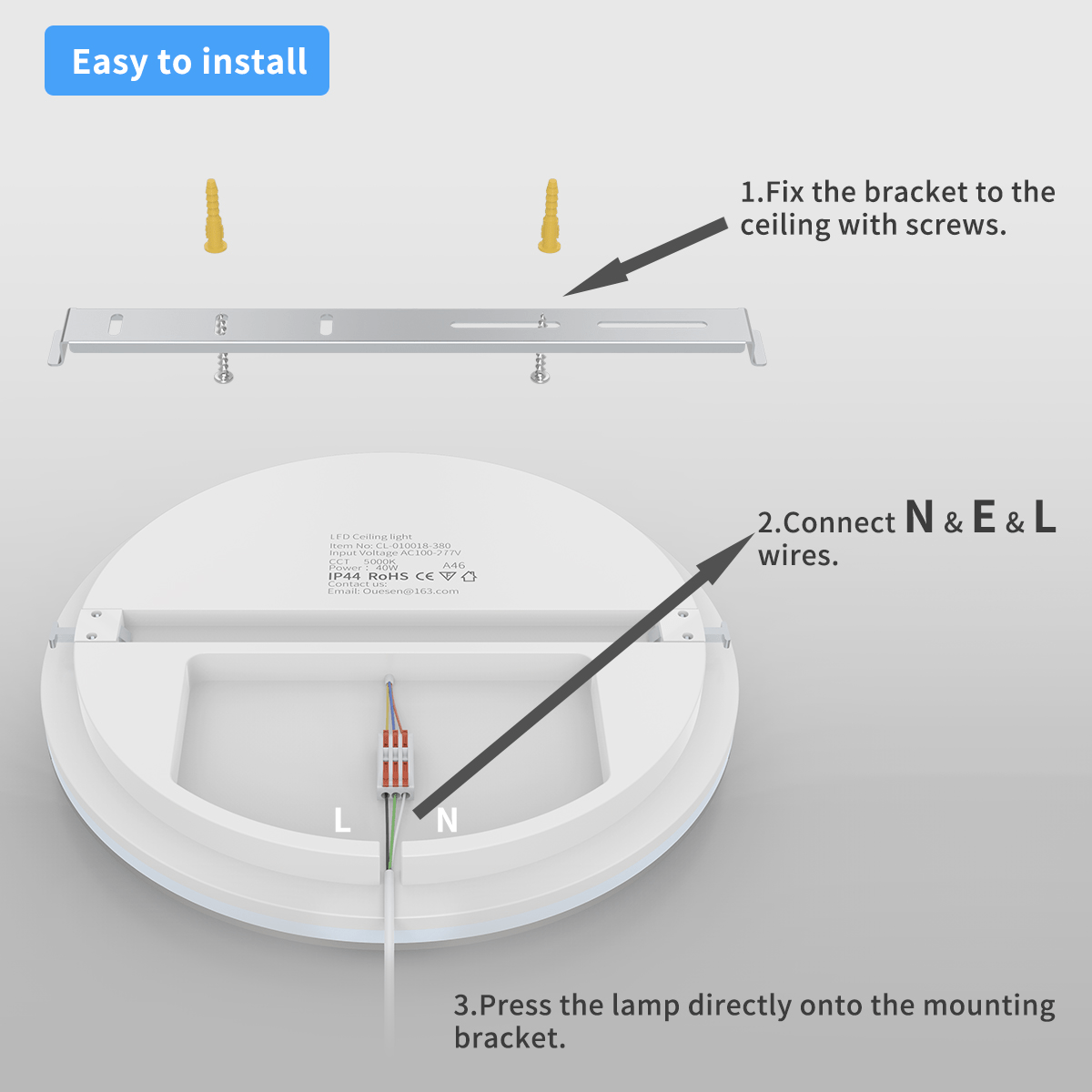 Upgrade Your Space with an Ultra-Bright 15-Inch Square LED Flush Mount Ceiling Light - 40W, 3800 Lumens, 5000K Daylight, Energy-Efficient, and IP44 Waterproof for Versatile, Sleek Design