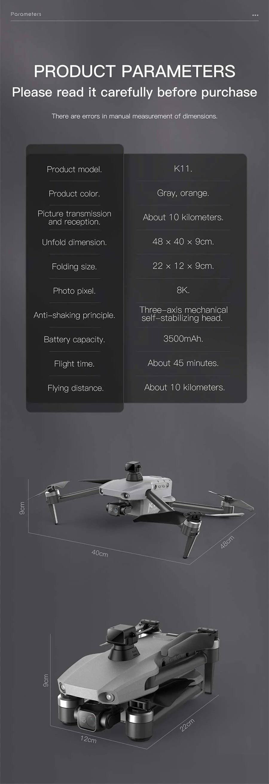 K11 Turbo 8K RC Drone