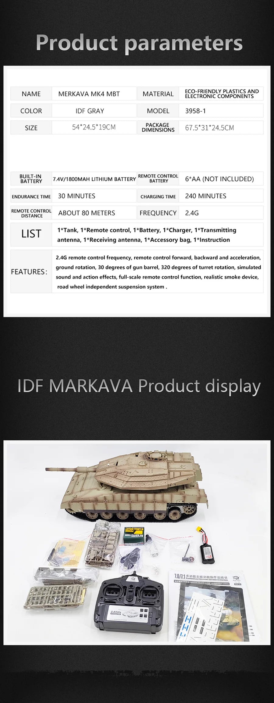 Heng Long Tank 3858 Merkava MK IV