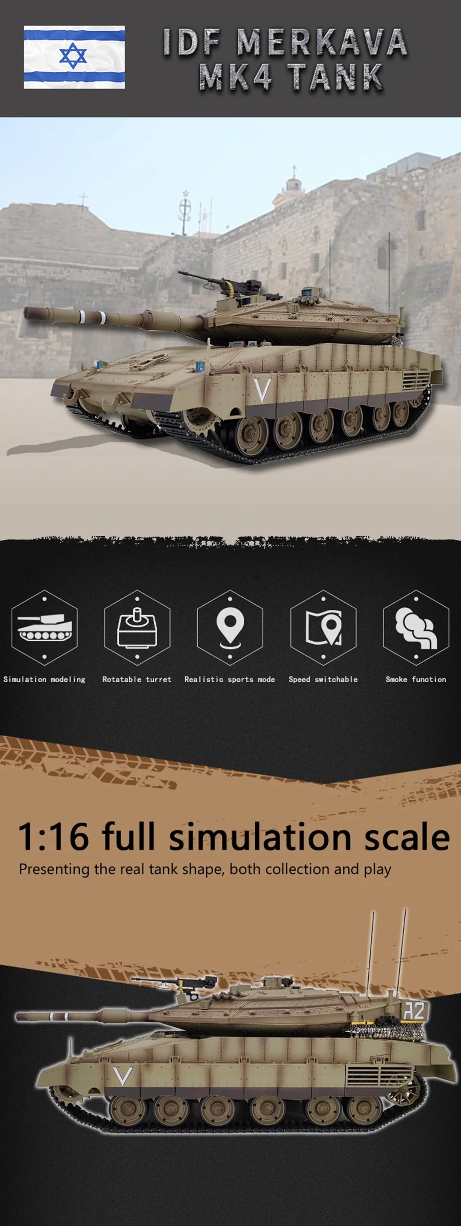 Heng Long Tank 3858 Merkava MK IV