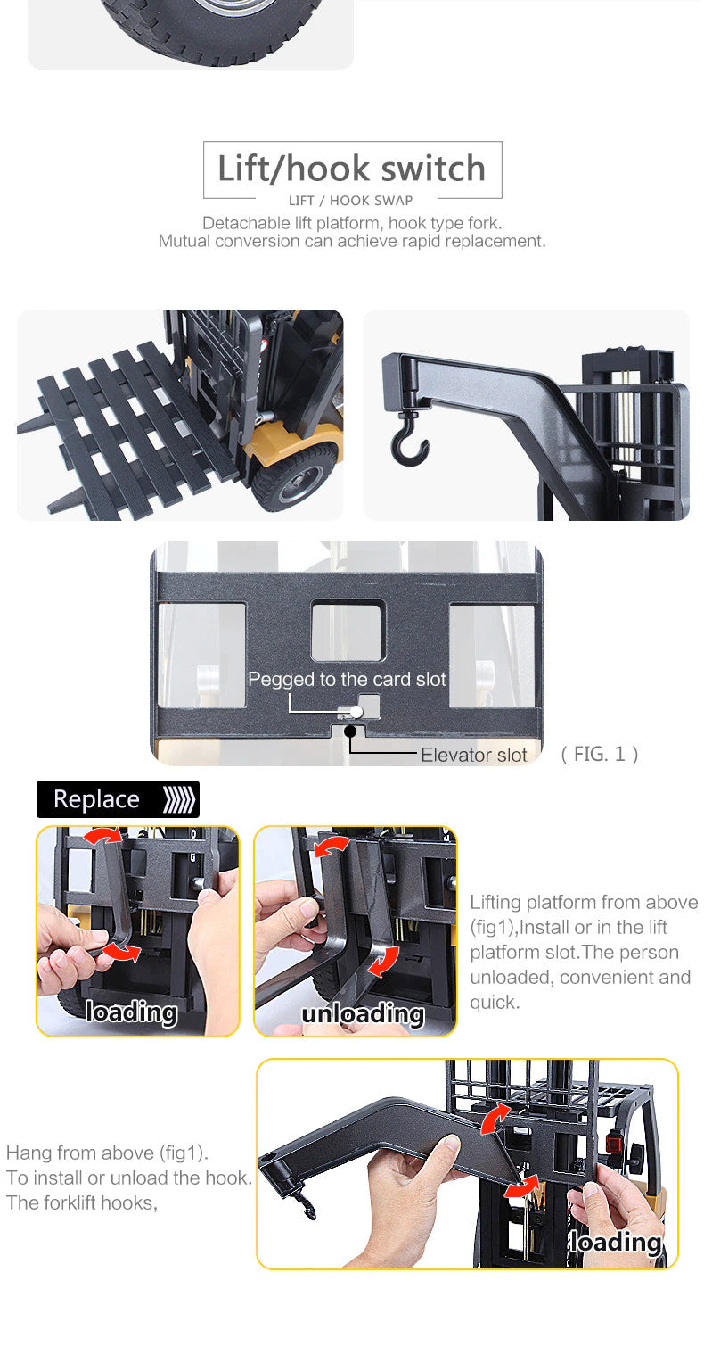Huina 1577 Alloy Simulation Forklift Truck