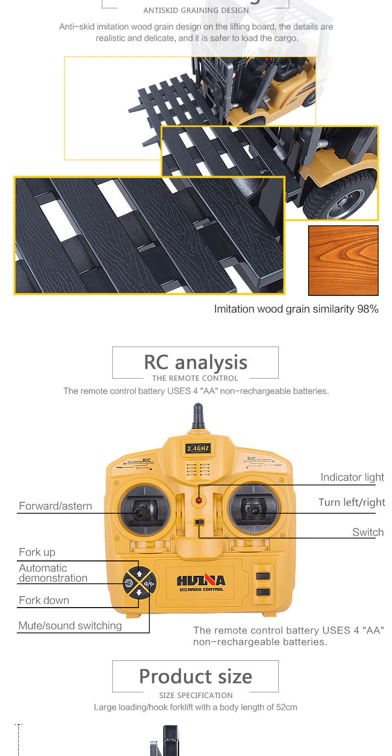 Huina 1577 Alloy Simulation Forklift Truck