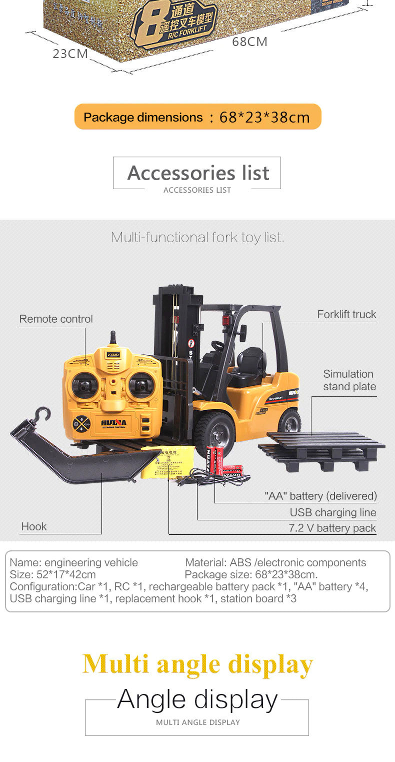 Huina 1577 Alloy Simulation Forklift Truck