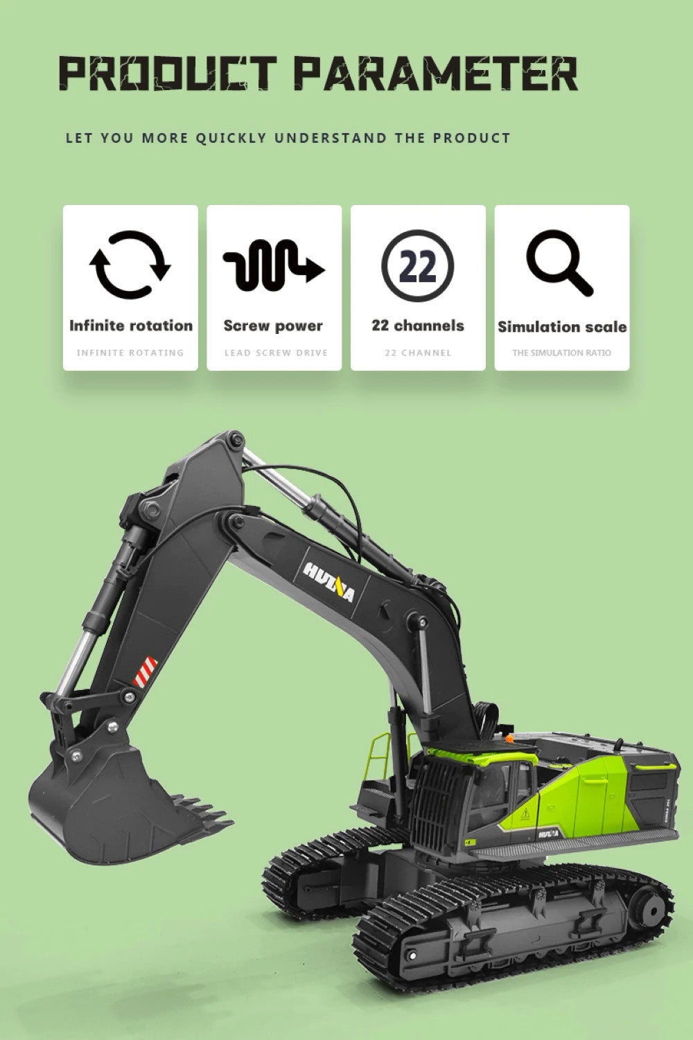 Huina 1593 Alloy Excavator