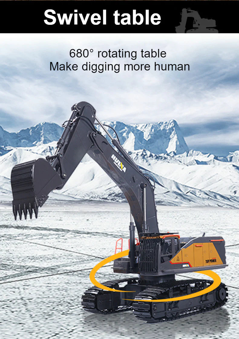 Huina 1592 Alloy Excavator 1:14 22CH RC Car Toys Gift
