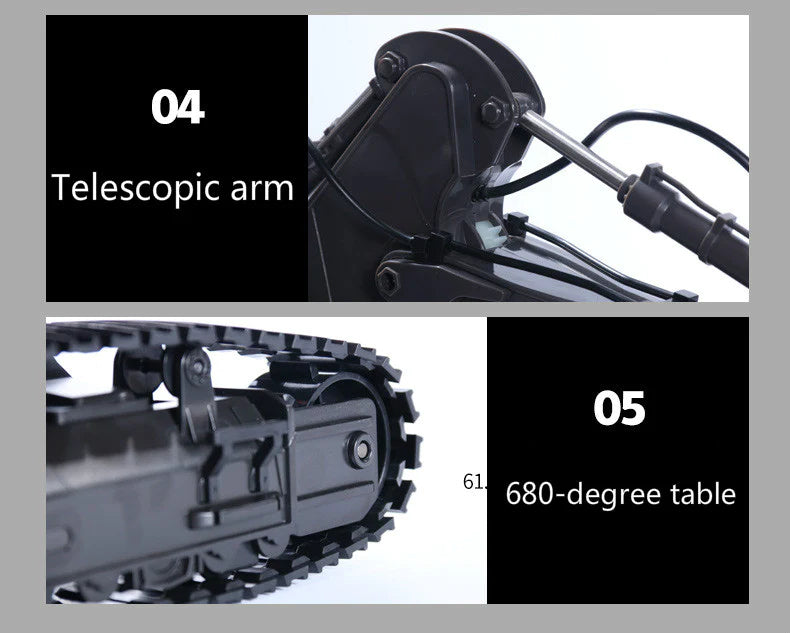 Huina 1592 Alloy Excavator 1:14 22CH RC Car Toys Gift