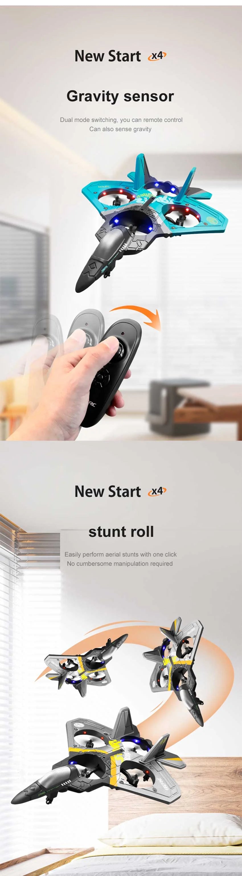 RC Plane V17 Gravity Sensing Aircraft Glider RC Helicopter