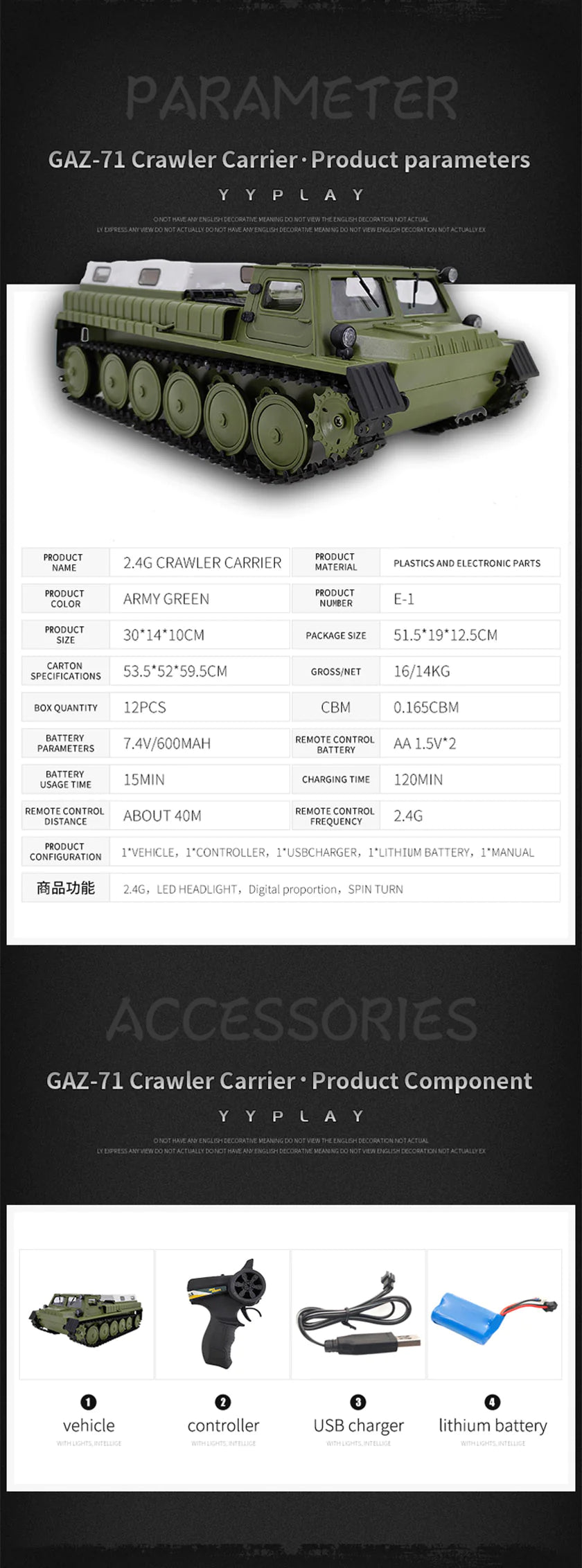 RC Tank Crawler Tracked RC Car