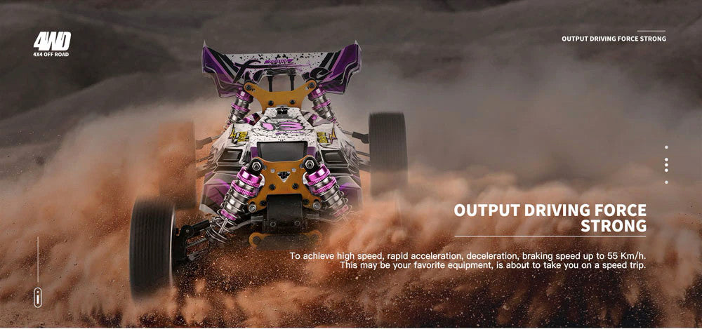 WLtoys 124019 RC Car High Speed 60km/h 4WD 1:12 Metal Chassis 550 Brushed Motor Off-Road Climbing Drift Car Toys