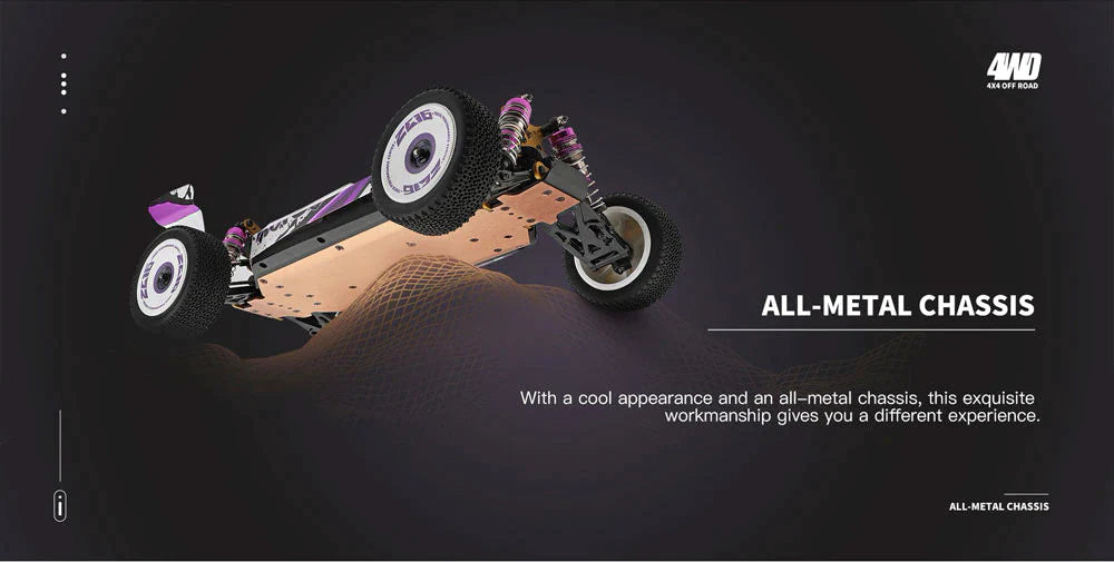 WLtoys 124019 RC Car High Speed 60km/h 4WD 1:12 Metal Chassis 550 Brushed Motor Off-Road Climbing Drift Car Toys