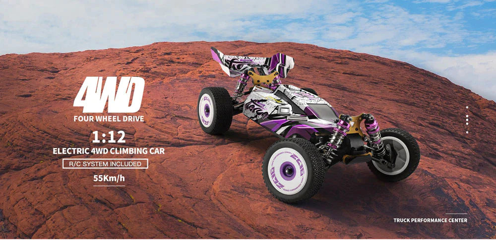 WLtoys 124019 RC Car High Speed 60km/h 4WD 1:12 Metal Chassis 550 Brushed Motor Off-Road Climbing Drift Car Toys