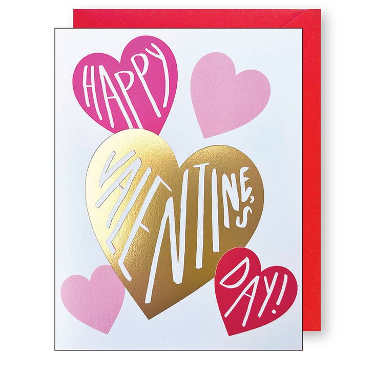 J.Falkner Valentine Multi-Hearts Card