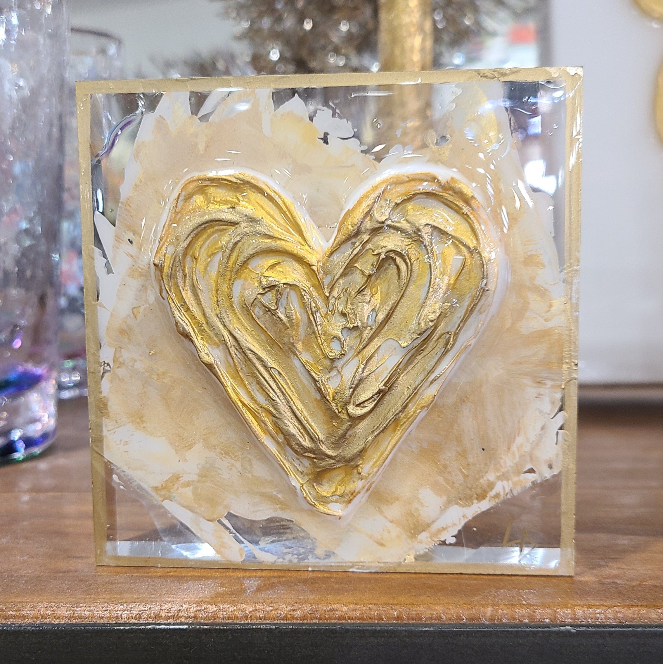 Lisa Devlin Designs Acrylic Block 3x3 Heart
